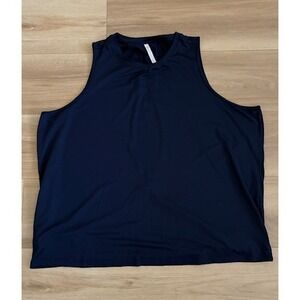Fabletics Navy Blue Athletic Open Back Tank Top Women's Plus Size 2XL